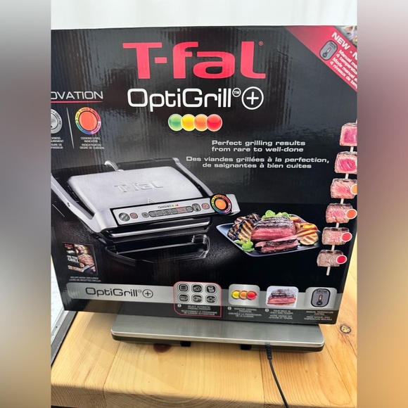 NIB T-FAL OptiGrill Indoor Countertop Electric Smart Grill Sensor Technology - Picture 2 of 4